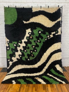 70's SCANMARK LUXUSRYA Abstract Waves UNUSED Danish Rug Modern Mid Century Wool