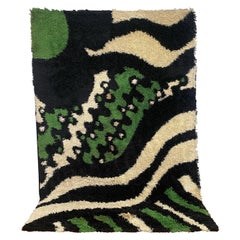 70's SCANMARK LUXUSRYA Abstract Waves UNUSED Danish Rug Modern Mid Century Wool