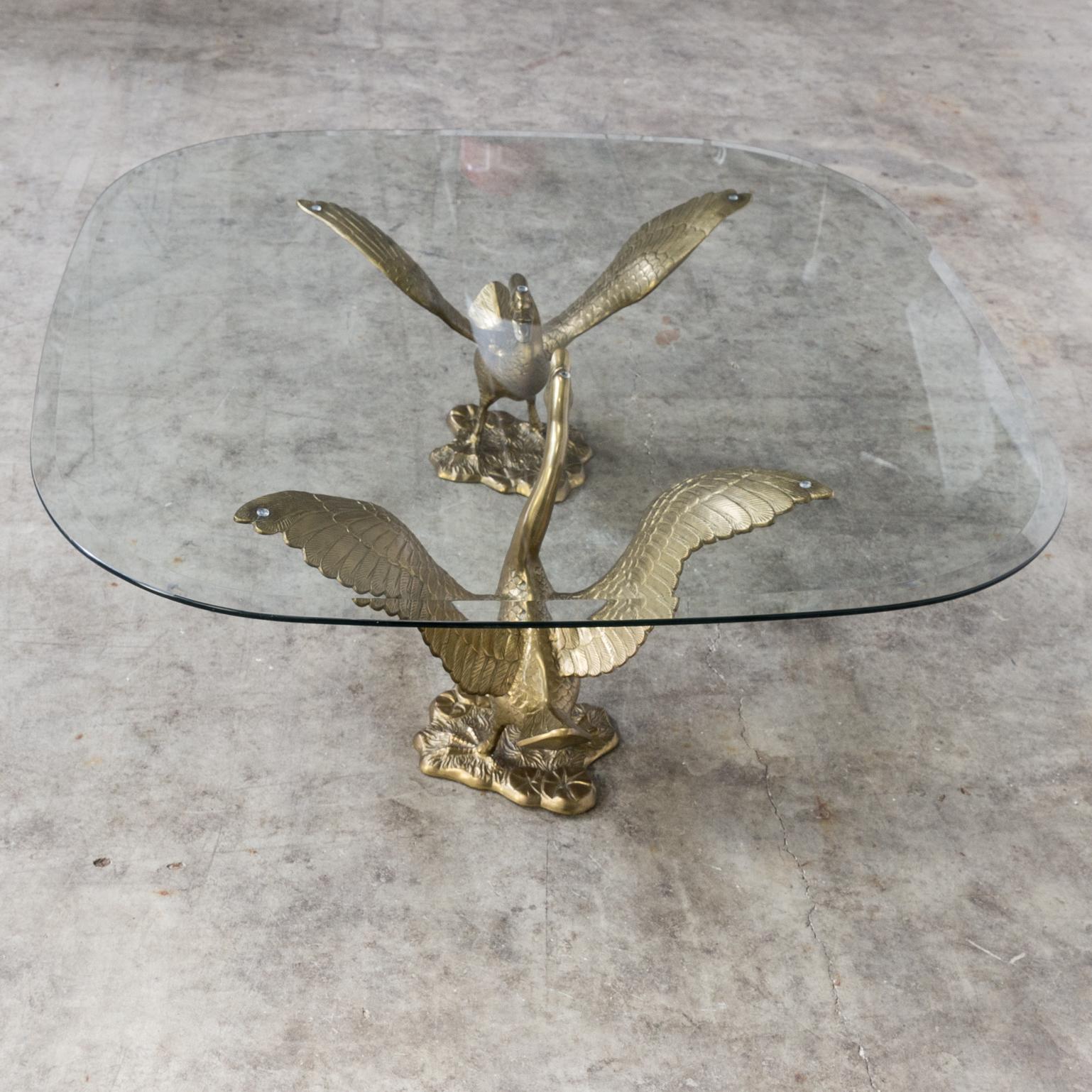 1970s Sculptural ‘goose’ Coffee Table with Glass Table Top For Sale 7