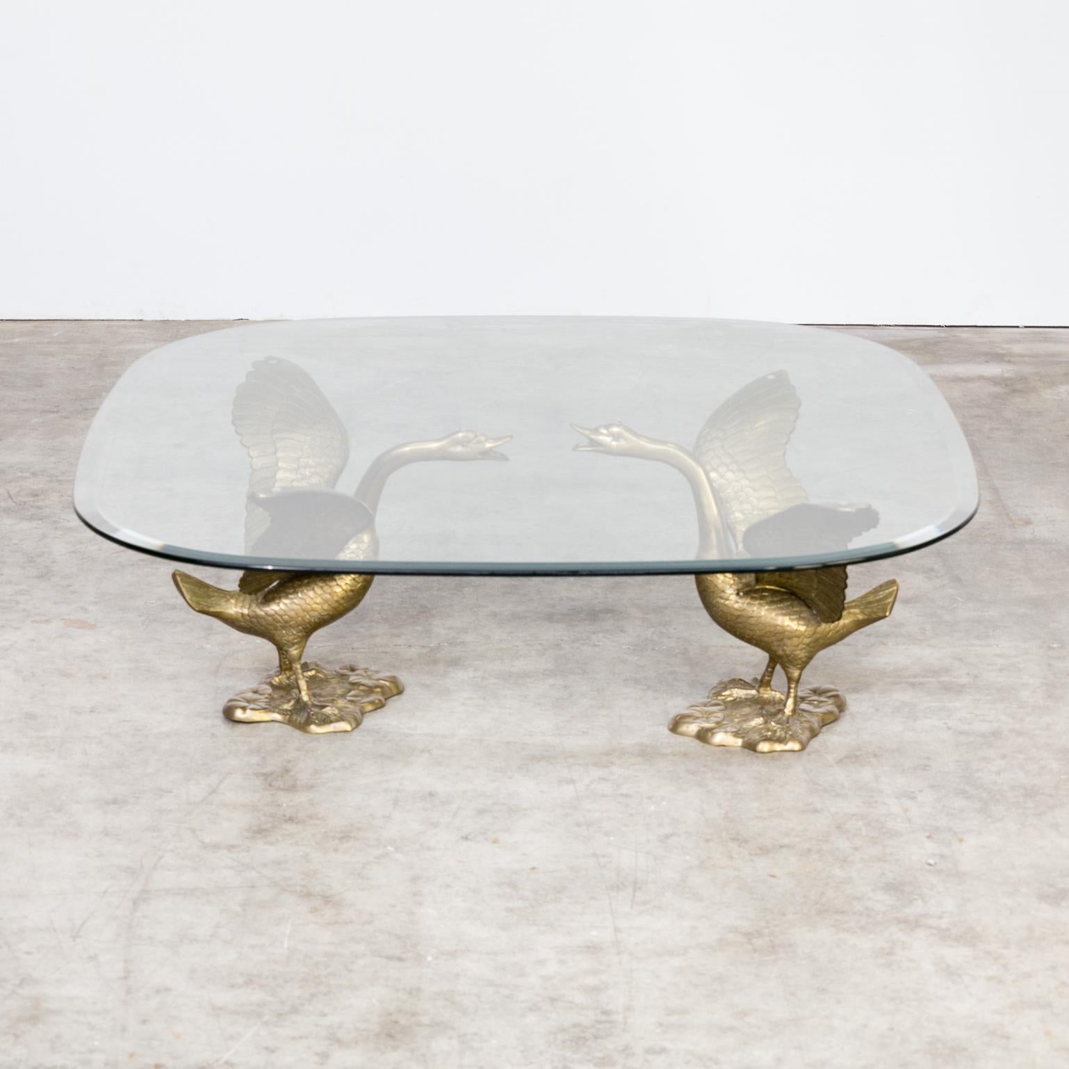 1970s Sculptural ‘goose’ Coffee Table with Glass Table Top In Good Condition For Sale In Amstelveen, Noord