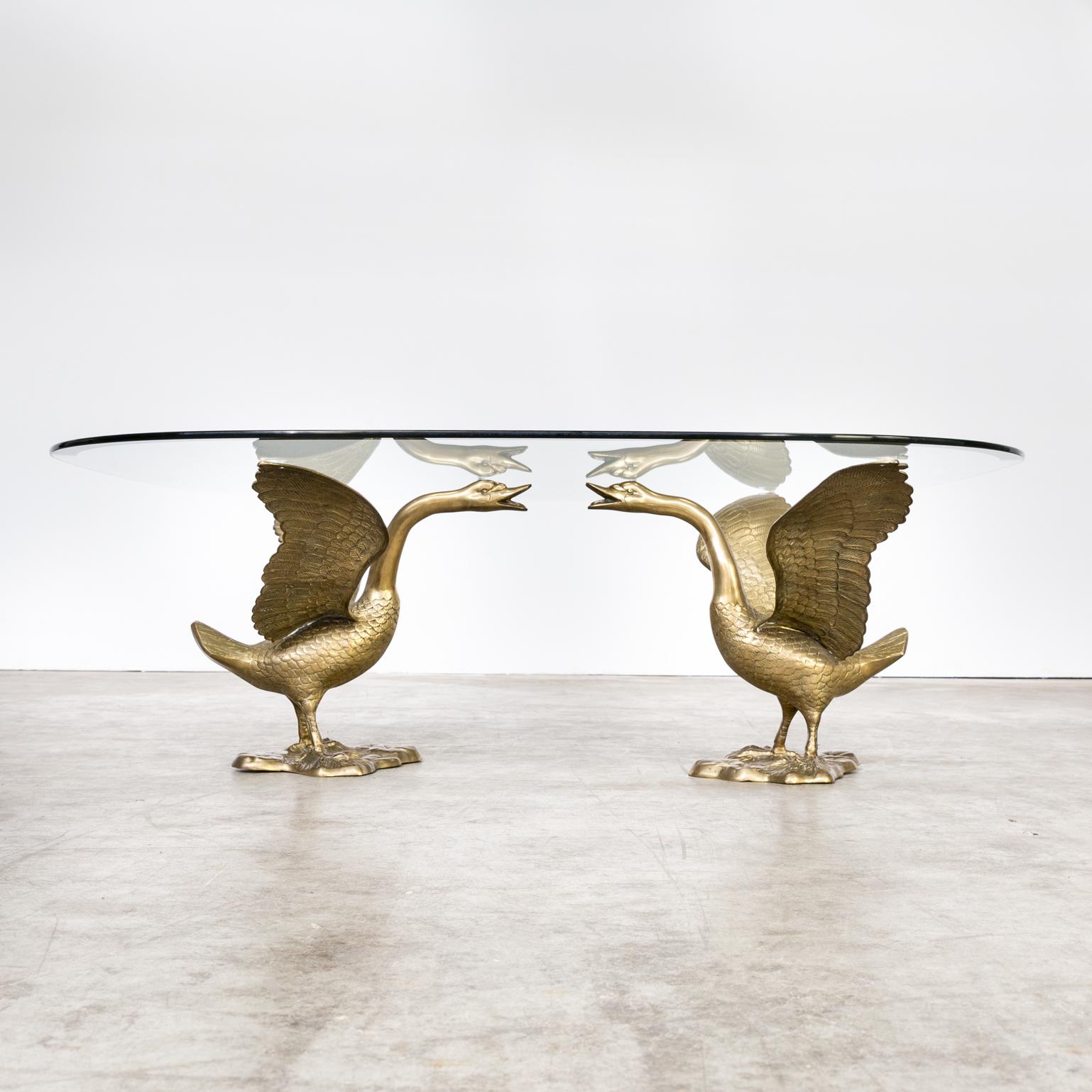 1970s Sculptural ‘goose’ Coffee Table with Glass Table Top For Sale 1