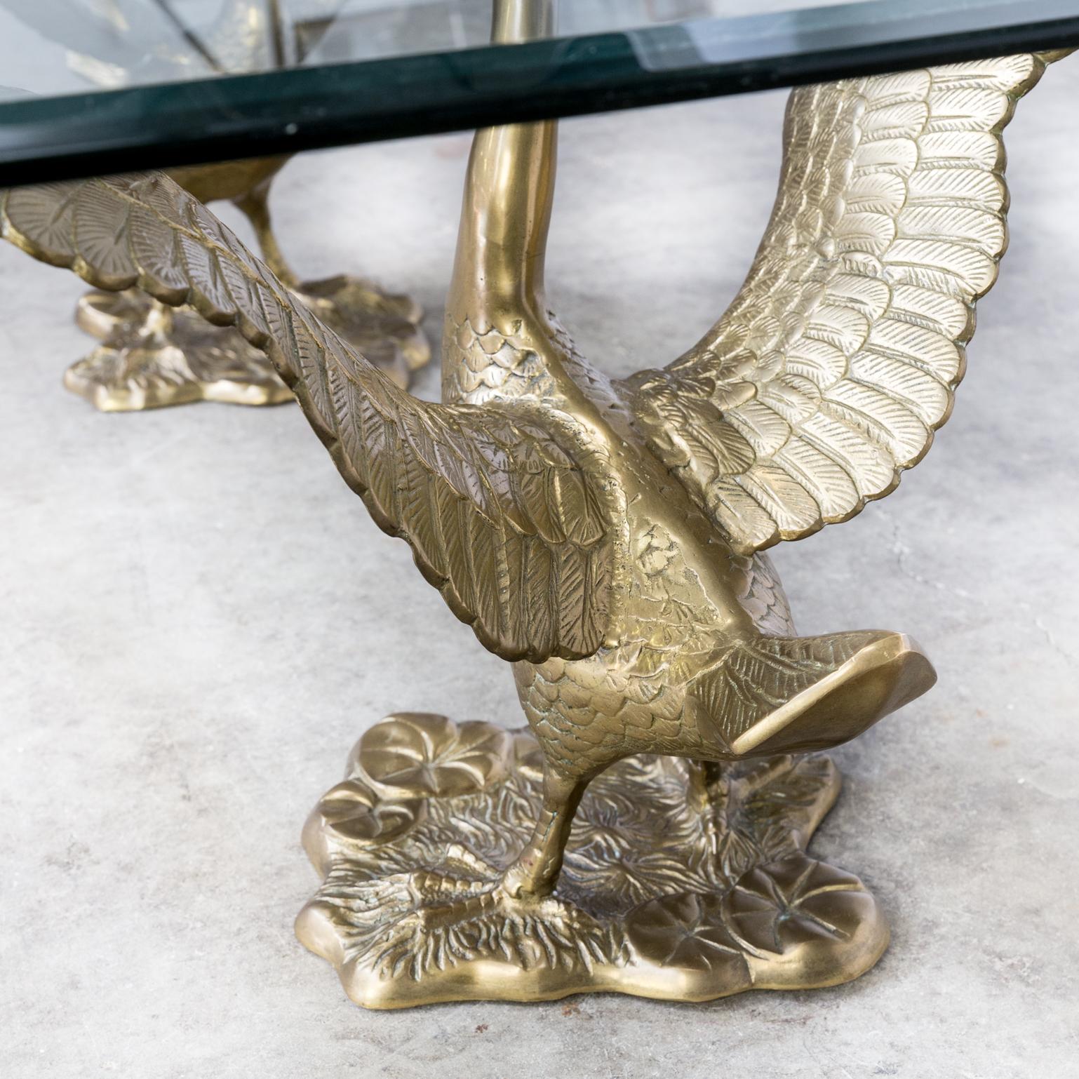 1970s Sculptural ‘goose’ Coffee Table with Glass Table Top For Sale 4