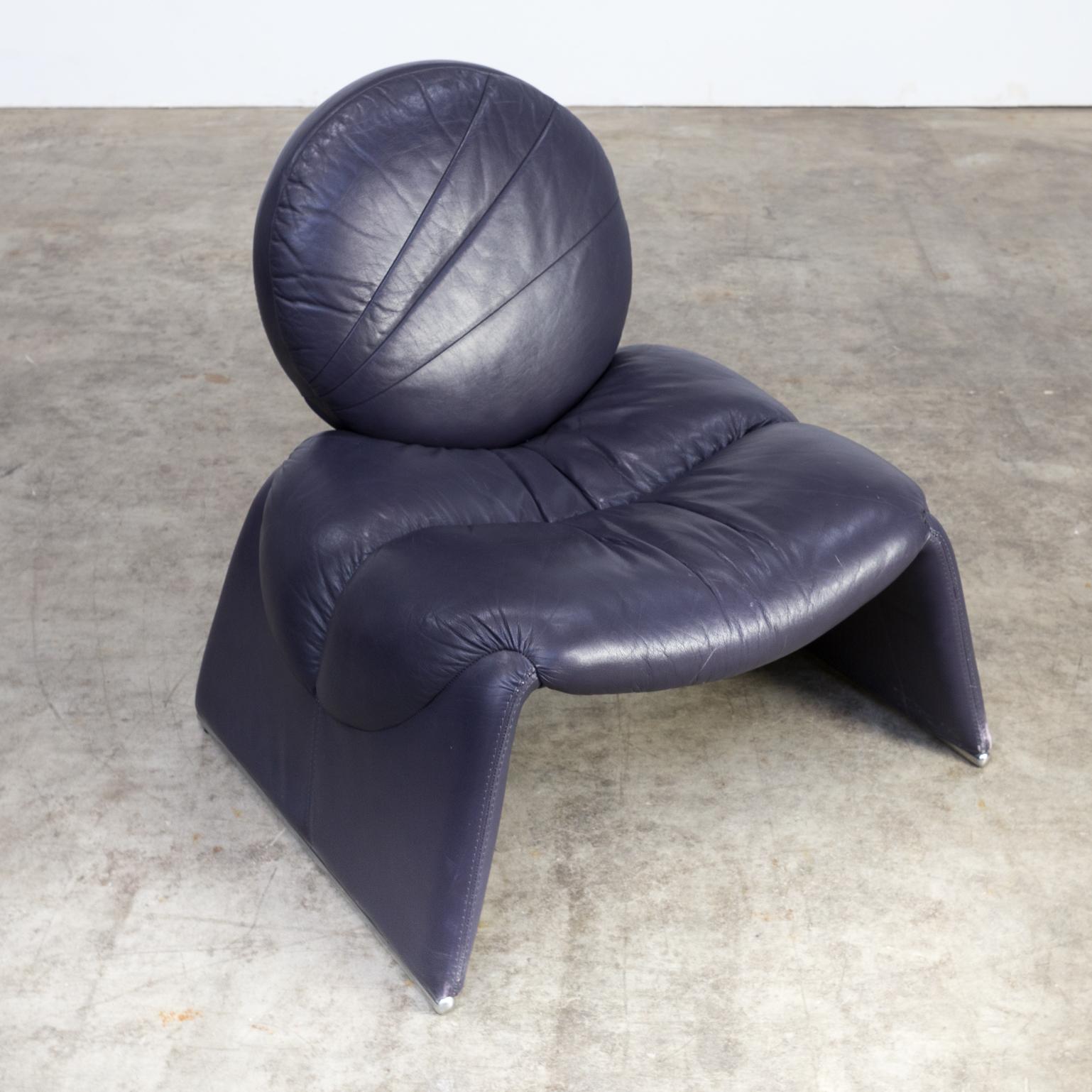 1970s Set of Two Leather ‘calipso c35’ Design Fauteuils For Sale 5