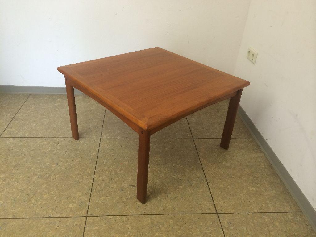 70s side table coffee table teak Danish Design Denmark

Object: coffee table

Manufacturer:

Condition: good

Age: around 1960-1970

Dimensions:

75.5cm x 75.5cm x 46.5cm

Other notes:

The pictures serve as part of the