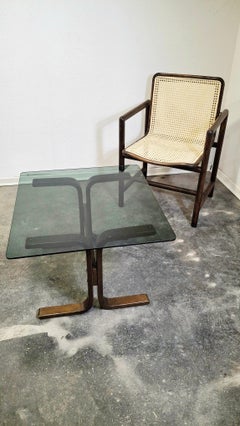 Mesa auxiliar de cristal Siesta años 70