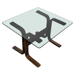 Mesa auxiliar de cristal Siesta años 70