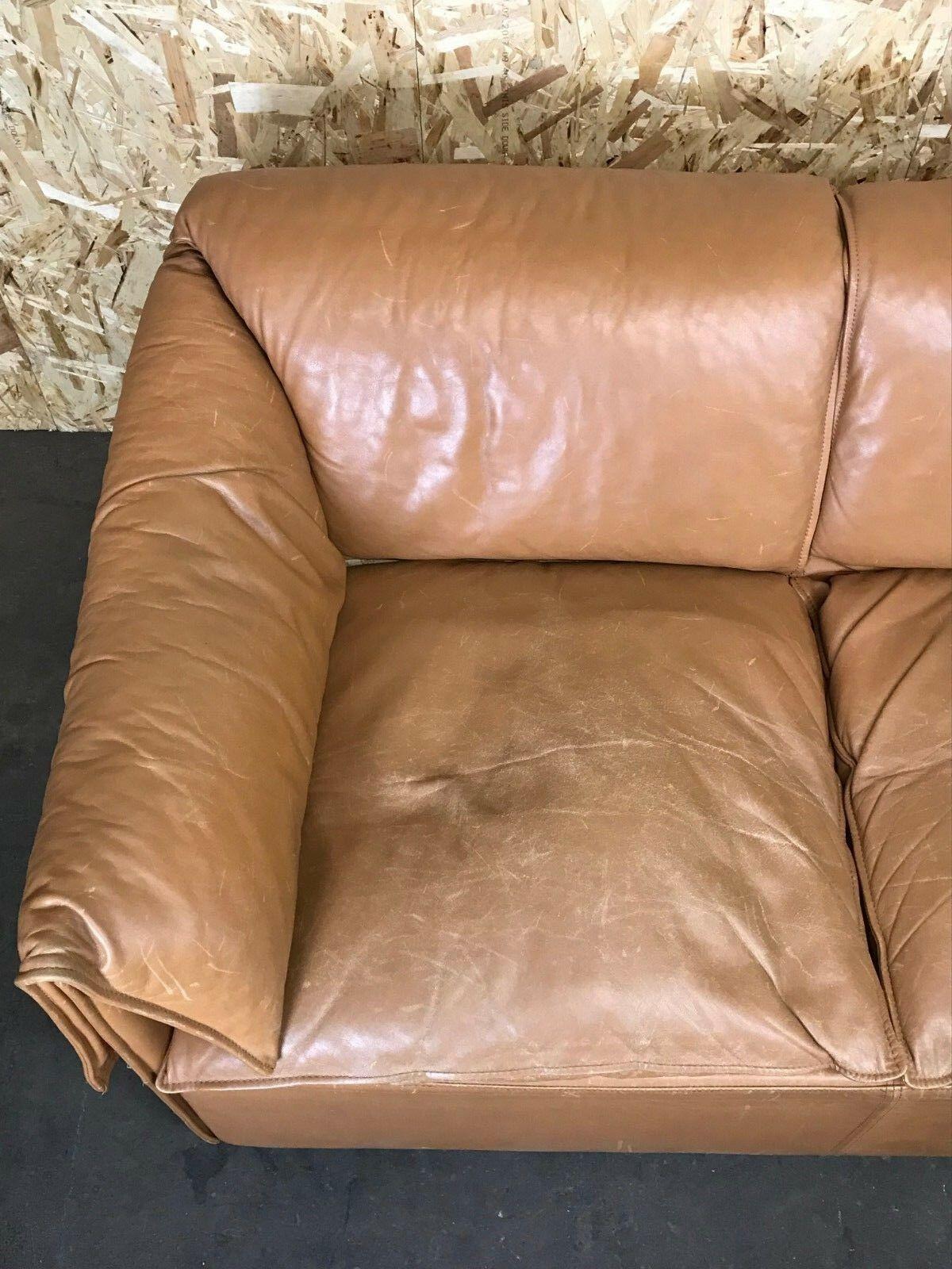 70s Sofa 2 Seater Leather Sofa Niels Bendtsen Lotus for N. Eilersen Danish Desig In Fair Condition For Sale In Neuenkirchen, NI