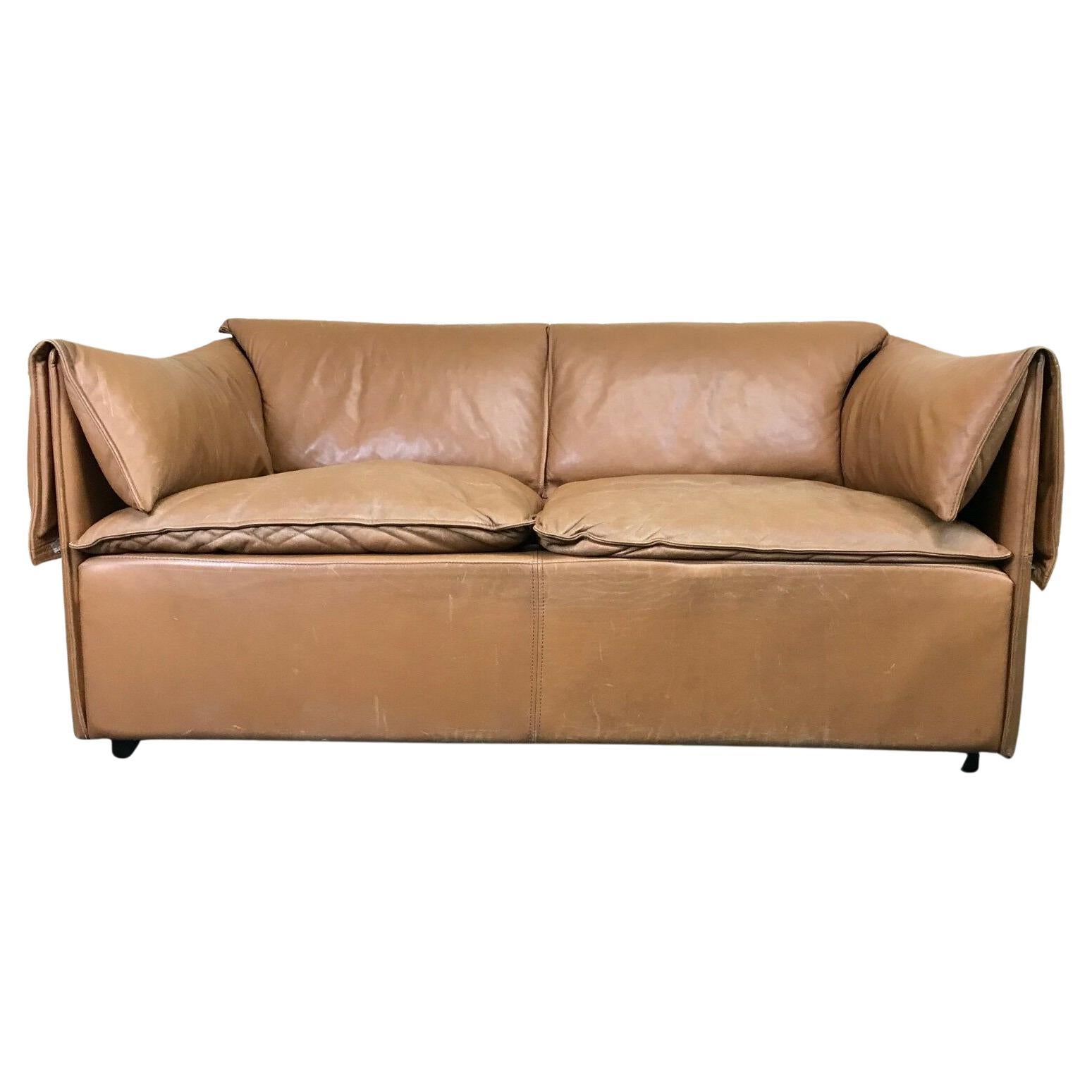 70s Sofa 2 Seater Leather Sofa Niels Bendtsen Lotus for N. Eilersen Danish Desig For Sale