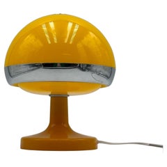 70s Space Age Mushroom Lamp in Yellow and Chrome - New Old Stock
