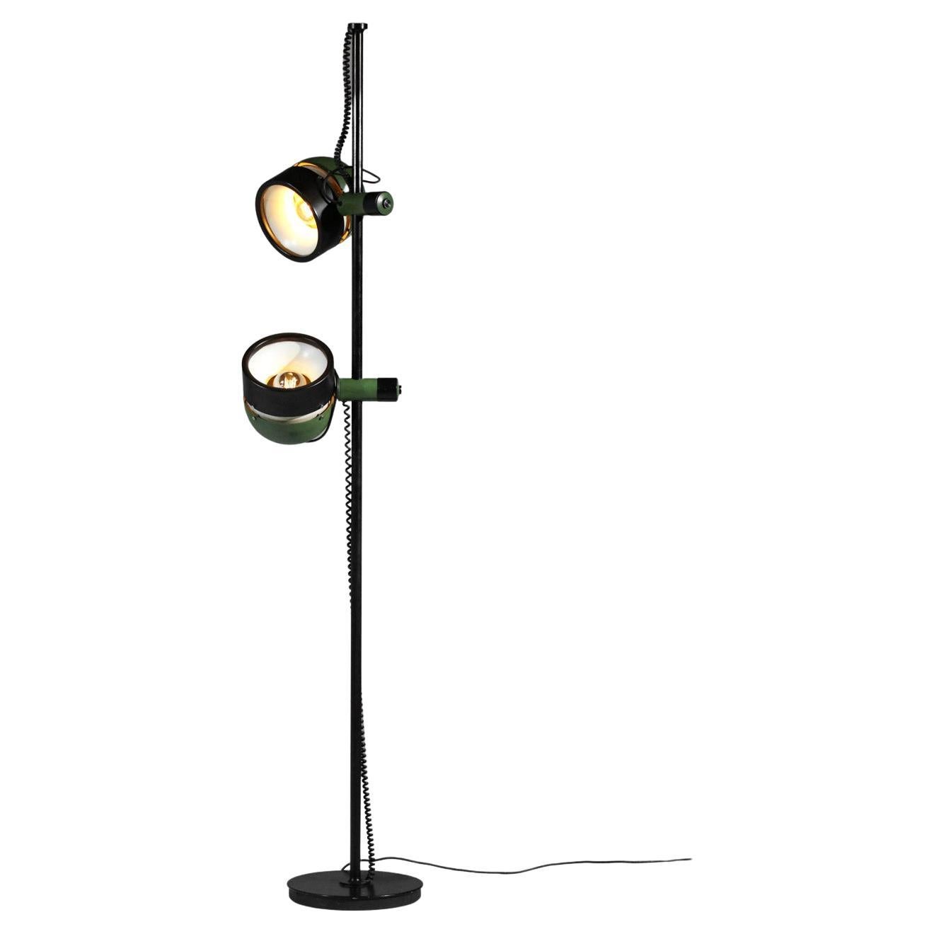 1970s Spanish Floor Lamp with Two Diffusers in Lacquered Metal