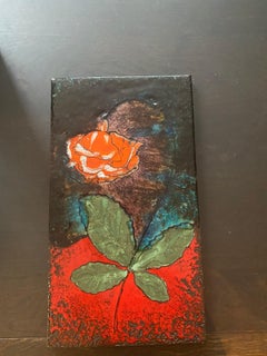 70’s Stoneware Wall Plaque Flower