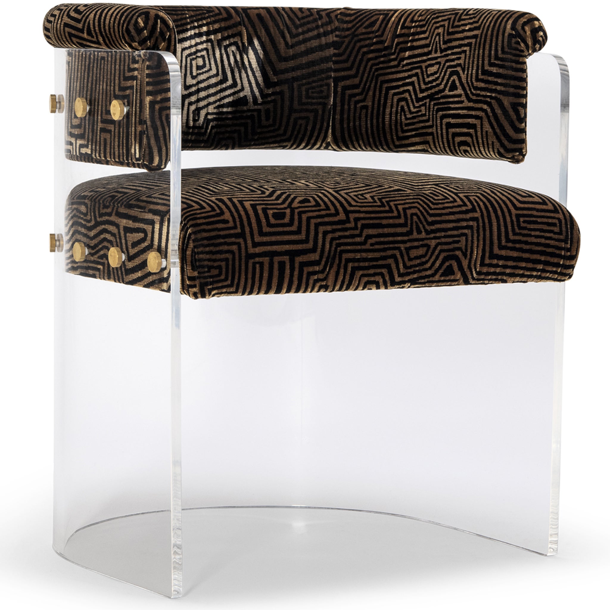 Chaise de salle à manger en acrylique Space Age style années 70 avec revêtement en velours par Egg Designs