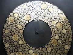 70s Sunburst Mirror, Roche Bobois, Black and off White