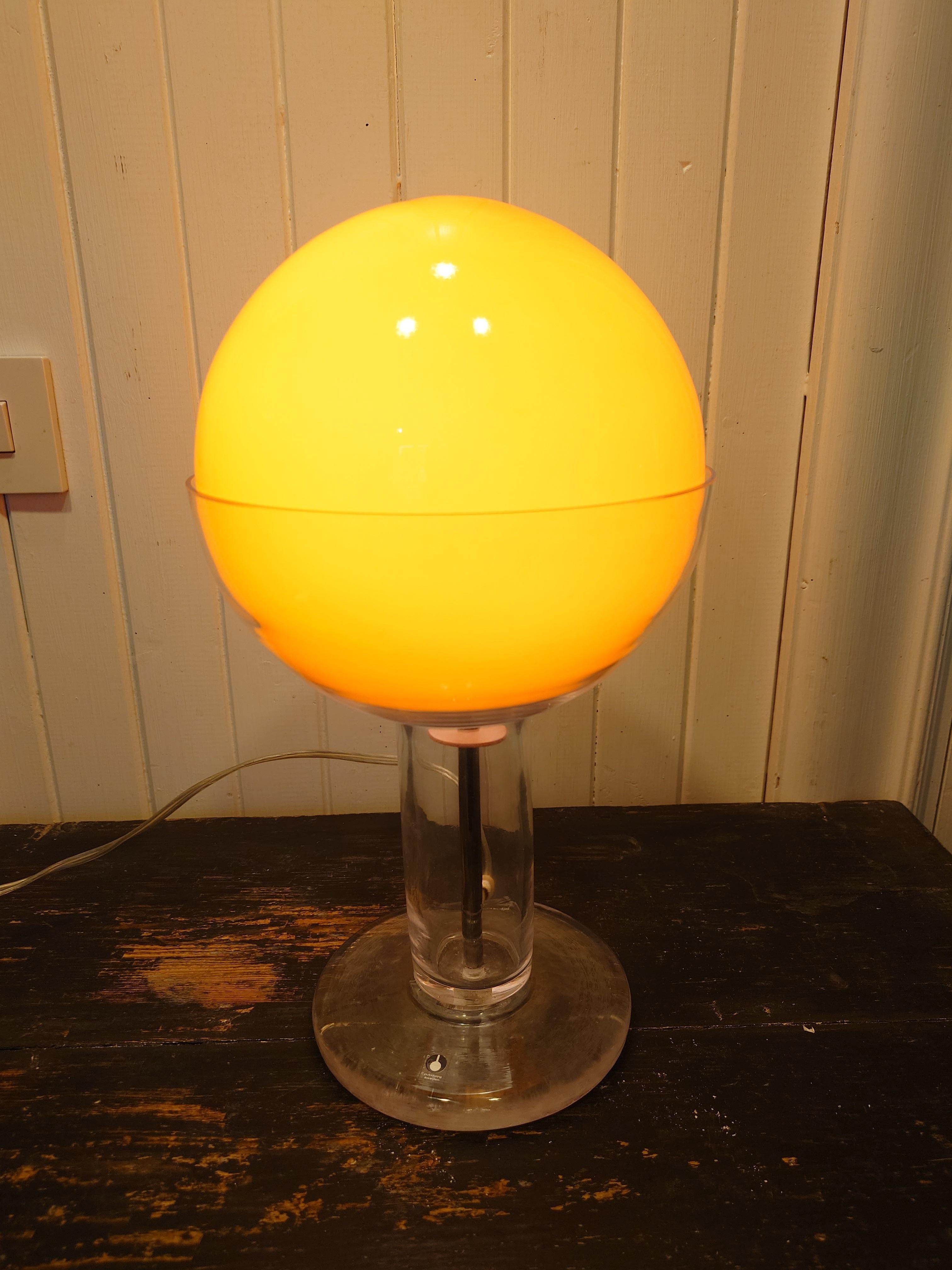 70s Swedish Glass Lamp Pukeberg Eva Englund Mid Century Scandinavian Modern For Sale 8