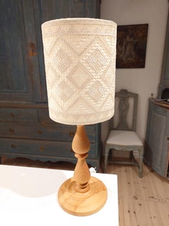 70er Jahre Schwedische Kiefer Tischlampe Mitte Jahrhundert modern
