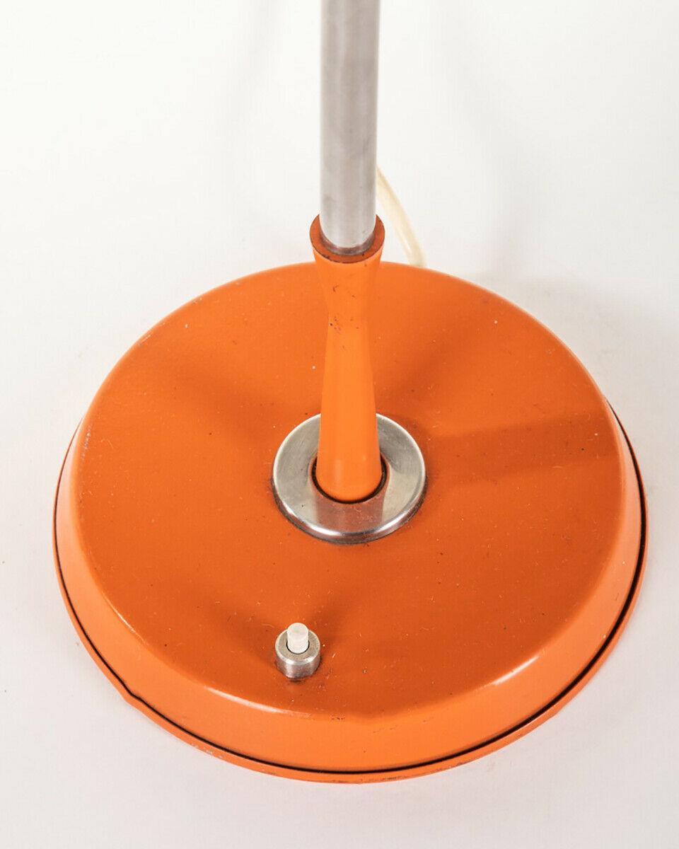 70s Table Lamp in Chrome Metal and Orange Italian Design 2