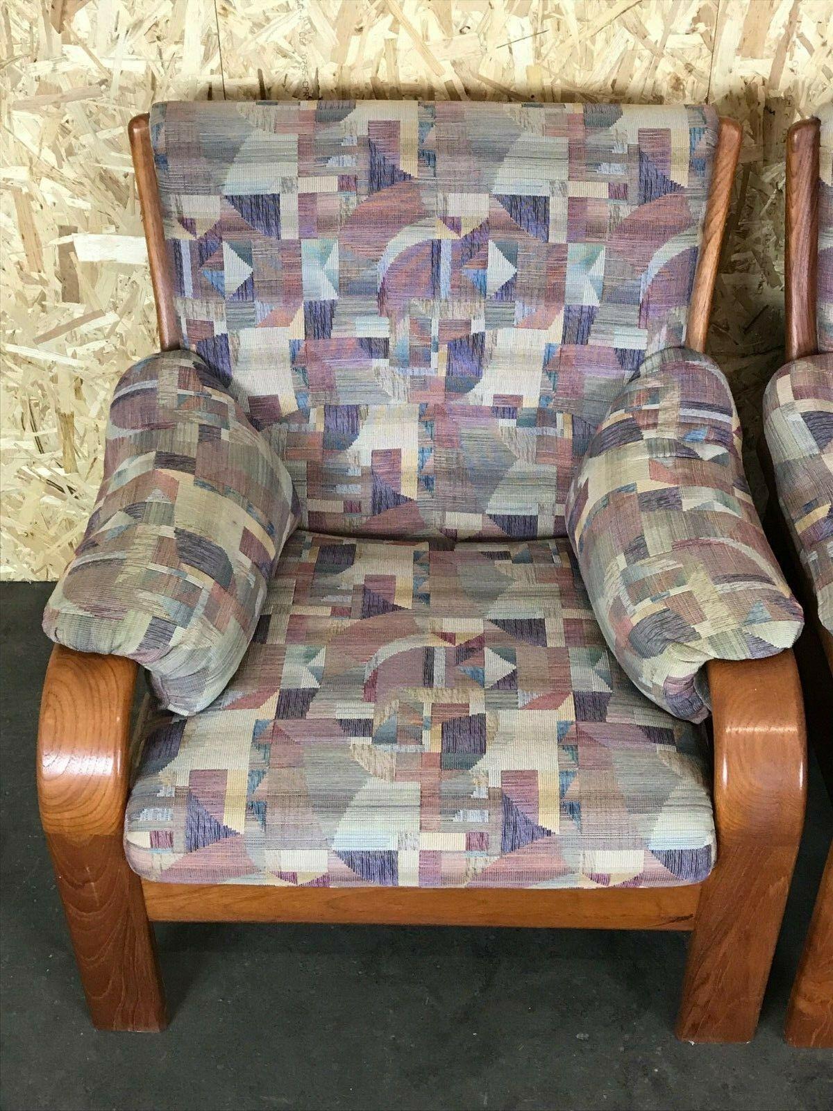 Fabric 70s Teak Armchair Easy Chair Olsen & Laursen Danish Design Made in Denmark For Sale