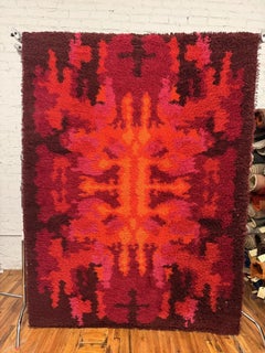 70s THOR Scandinavian Vibrant Abstract UNUSED Modern Danish Rya Rug Mid Century