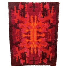 70s THOR Scandinavian Vibrant Abstract UNUSED Modern Danish Rya Rug Mid Century