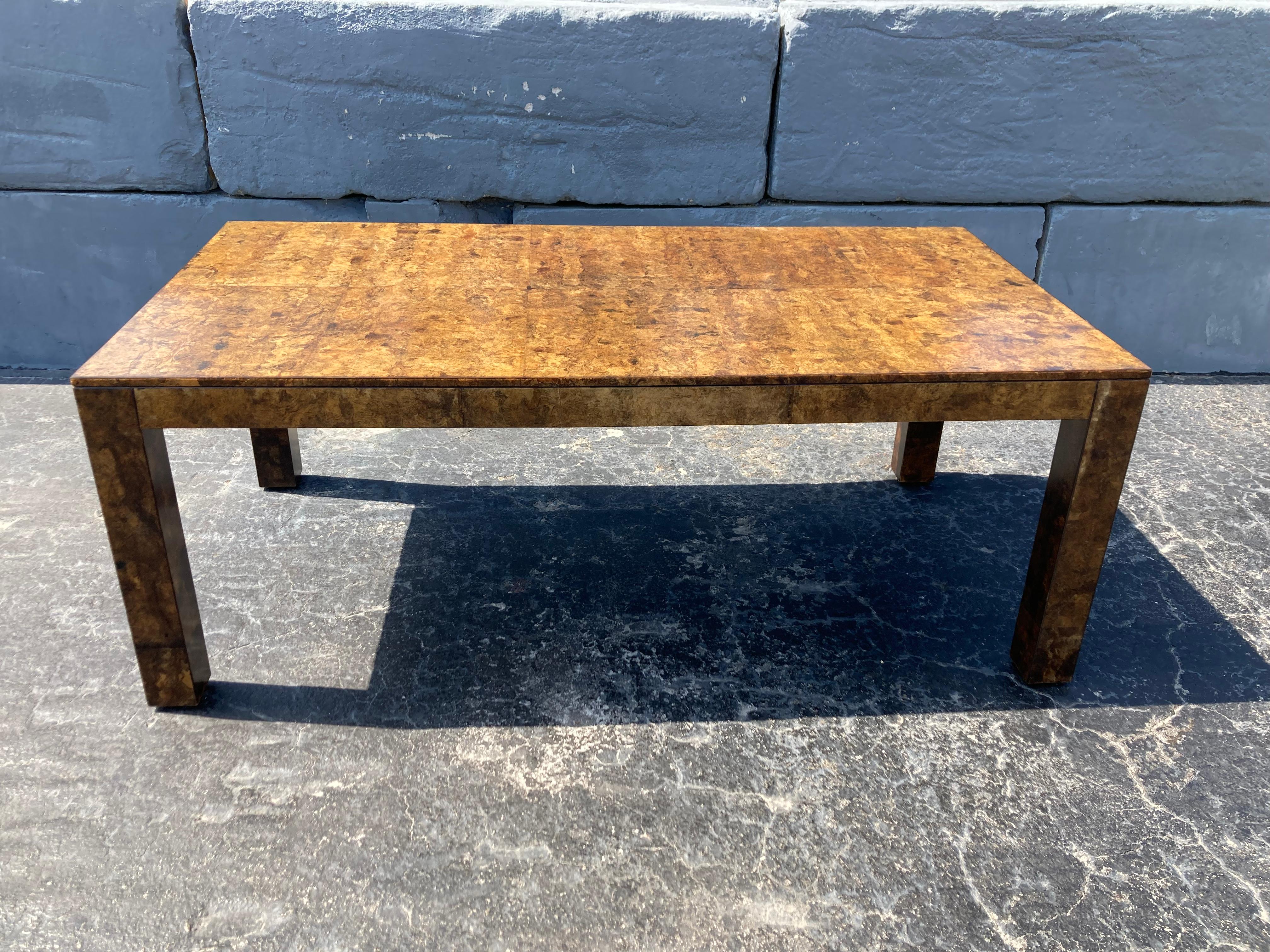 American 70's Tobacco Leaf Dining Table or Desk For Sale