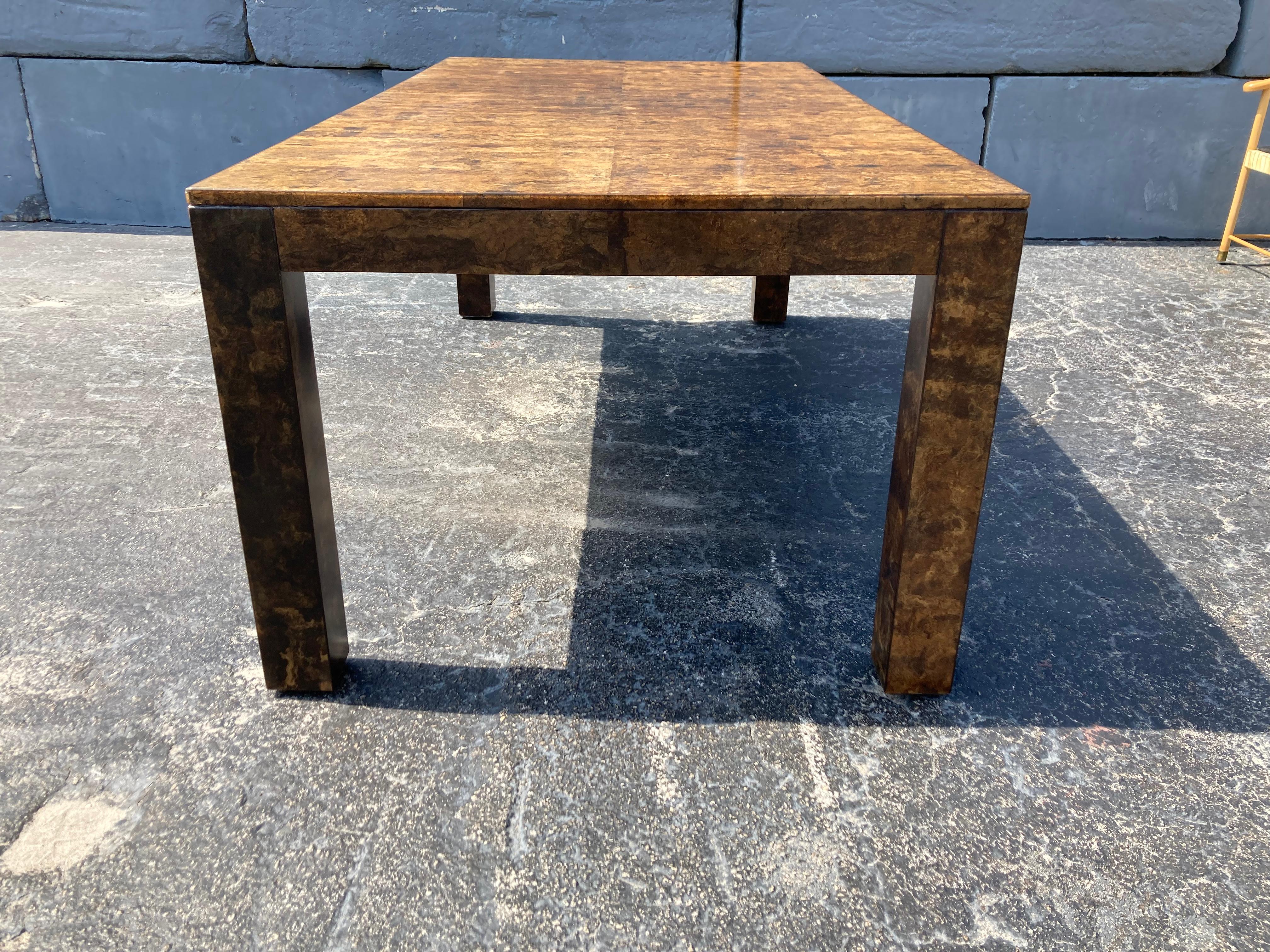 Late 20th Century 70's Tobacco Leaf Dining Table or Desk For Sale