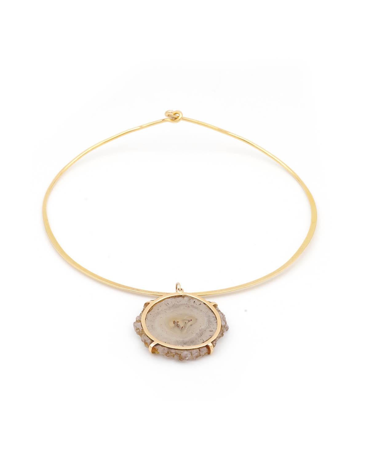 Collana di quarzo torque anni '70 in oro 18 carati In condizioni buone in vendita a PARIS, FR