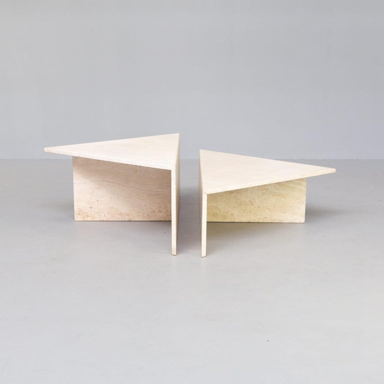 70s Triangle Set Travertine Coffee Table for Up&Up For Sale at 1stDibs ...