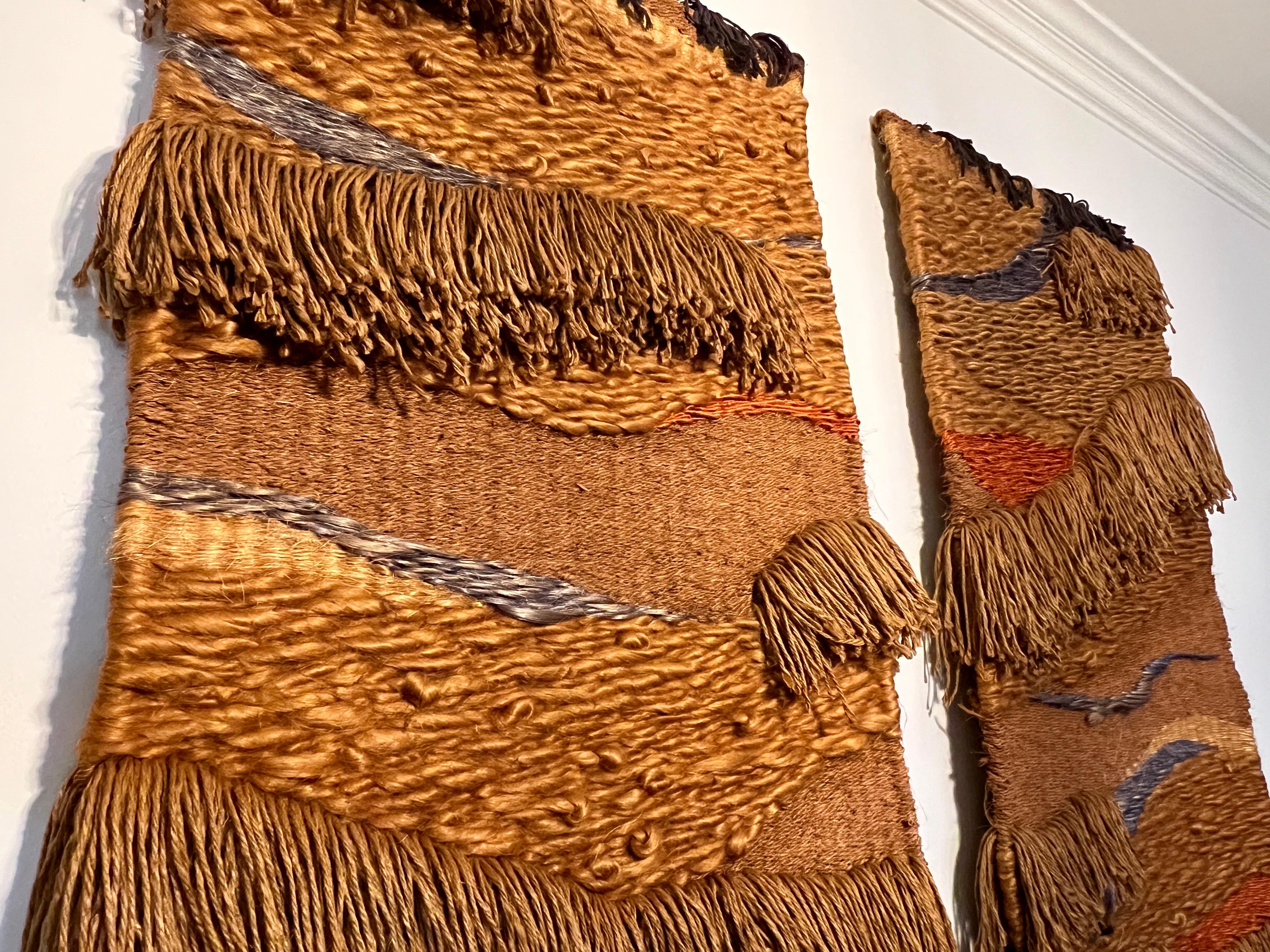 70er Jahre Triptychon Faserkunst 