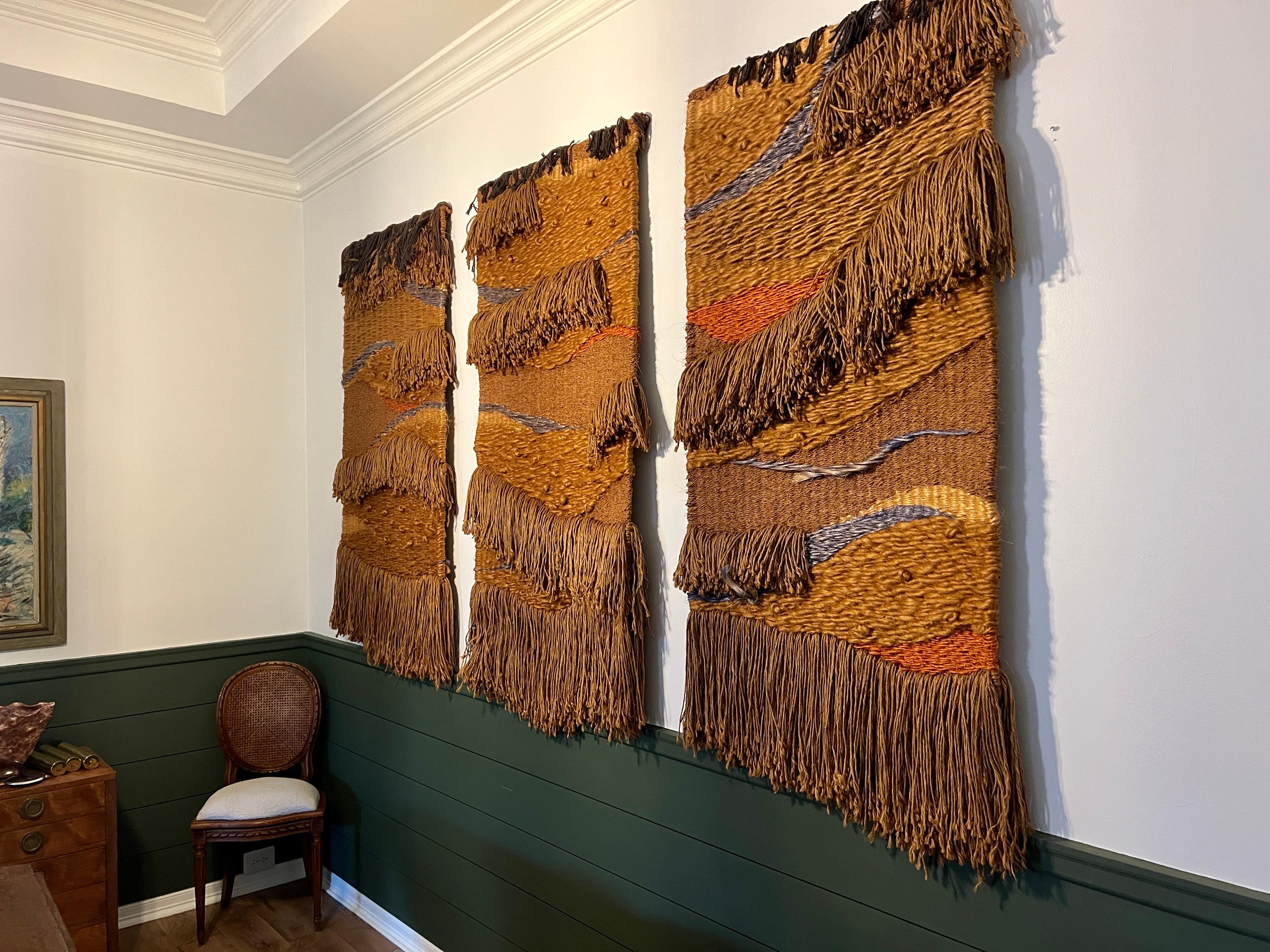 Dramatisches Triptychon Faserkunst 