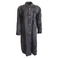 70s Turkis Tukku Abrigo de cordero persa con ribete de cuero Forro desmontable