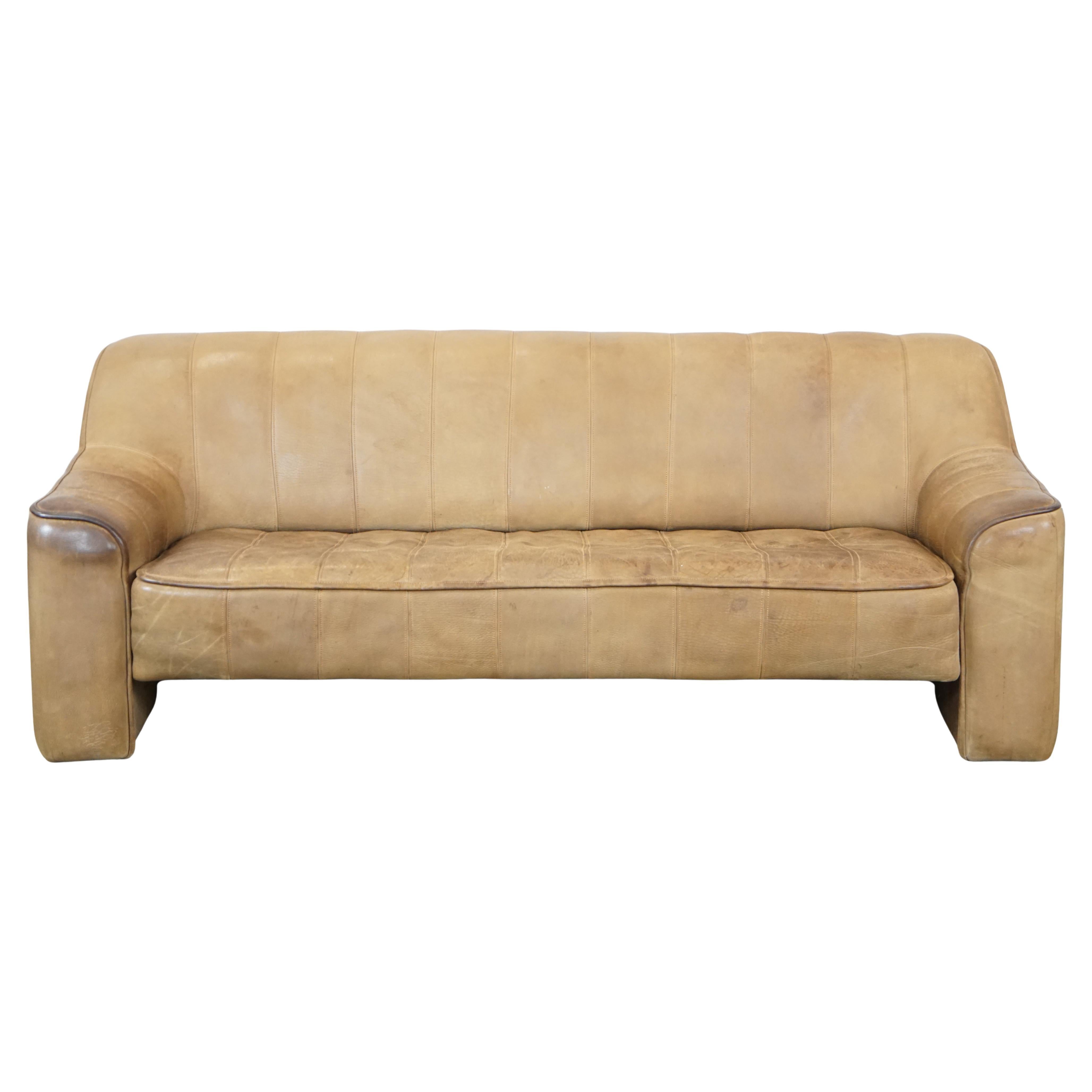 70s vintage 2.5 seater design sofa from De Sede model DS44, buffalo leather