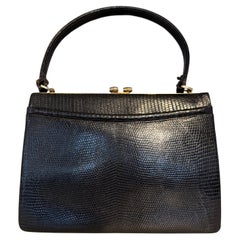 70s Vintage Black Lizard Pochette