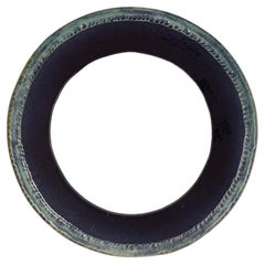 1970s Vintage Blue Ceramic Wall Mirror Danish Design