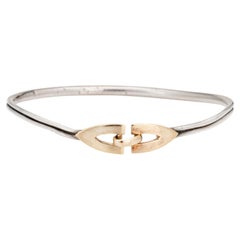 70er Jahre Vintage Cartier Armreif Armband aus Sterlingsilber 18k Gelbgold Frankreich