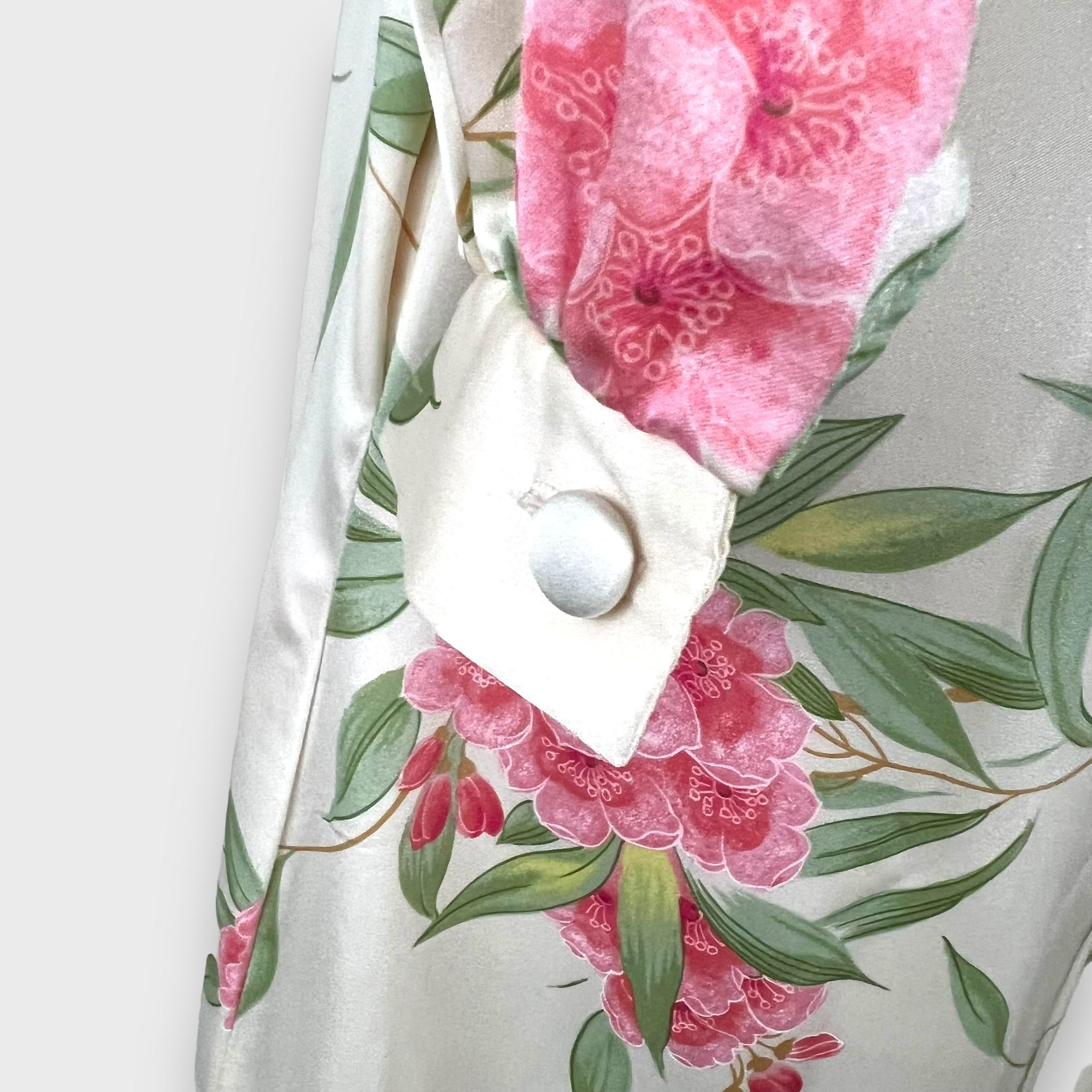 70er Jahre Vintage Christian Dior für Neiman florale Nachthemd Damen im Angebot