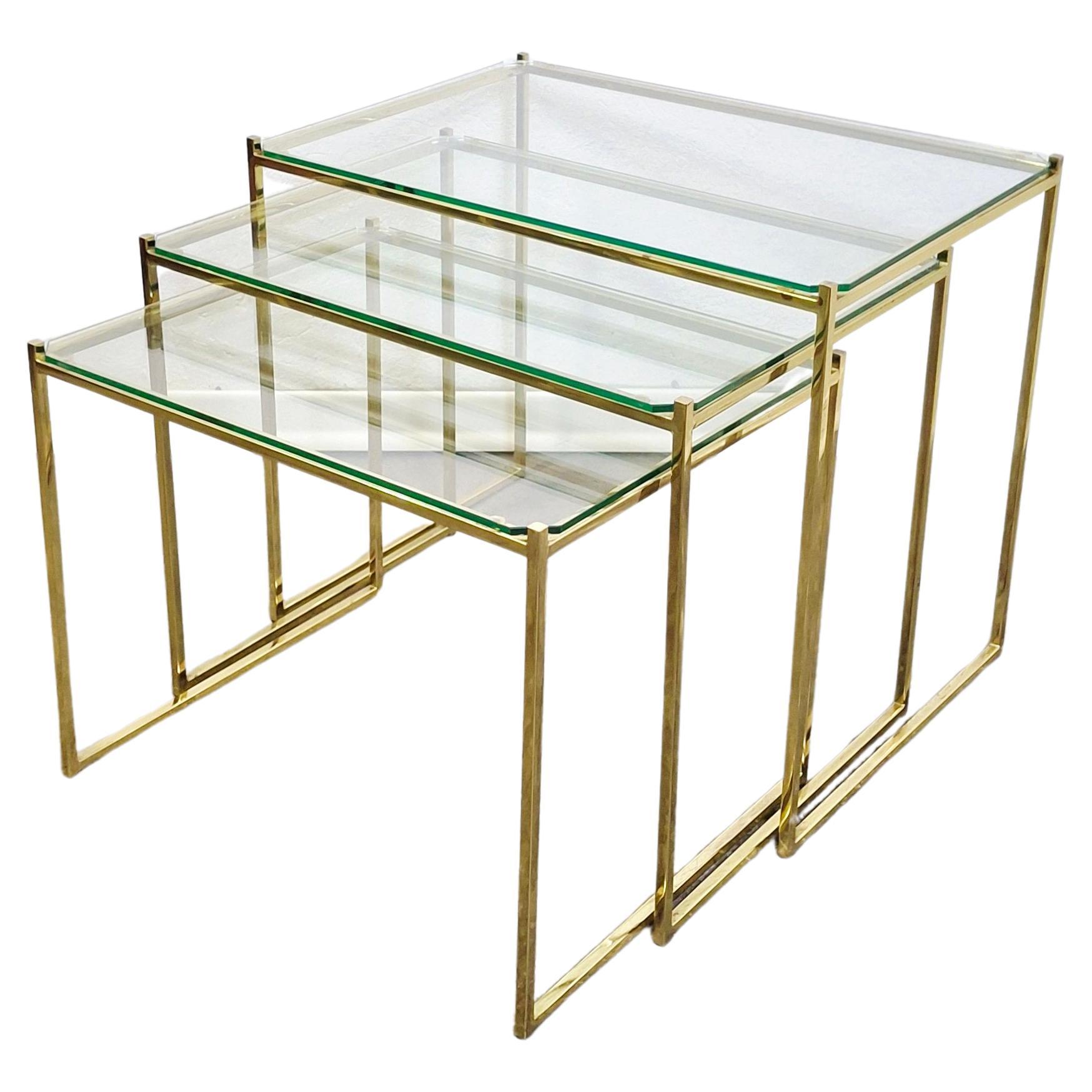 70s Vintage Hollywood Regency Nesting Tables (Set of 3)