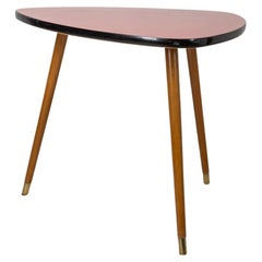 70s Vintage Table in Wood and Red Formica Italian Design