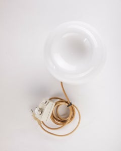 70's Vintage Table Lamp in White Glass Modern Antiques