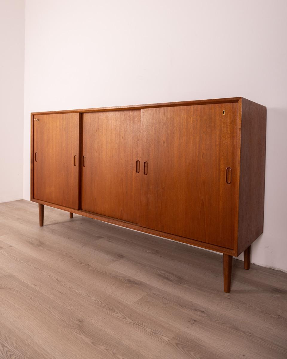 Enfilade en bois de teck danois vintage des années 1970 Bon état - En vente à None, IT