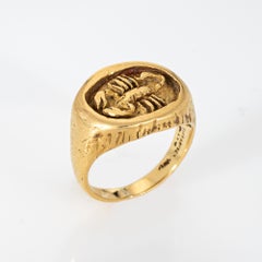 70s Vintage Tiffany & Co Scorpio Ring Sz 3 18k Yellow Gold Zodiac Jewelry