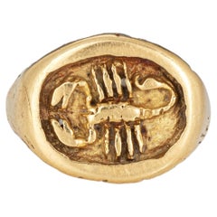 70s Vintage Tiffany & Co Scorpio Ring Sz 3 18k Yellow Gold Zodiac Jewelry