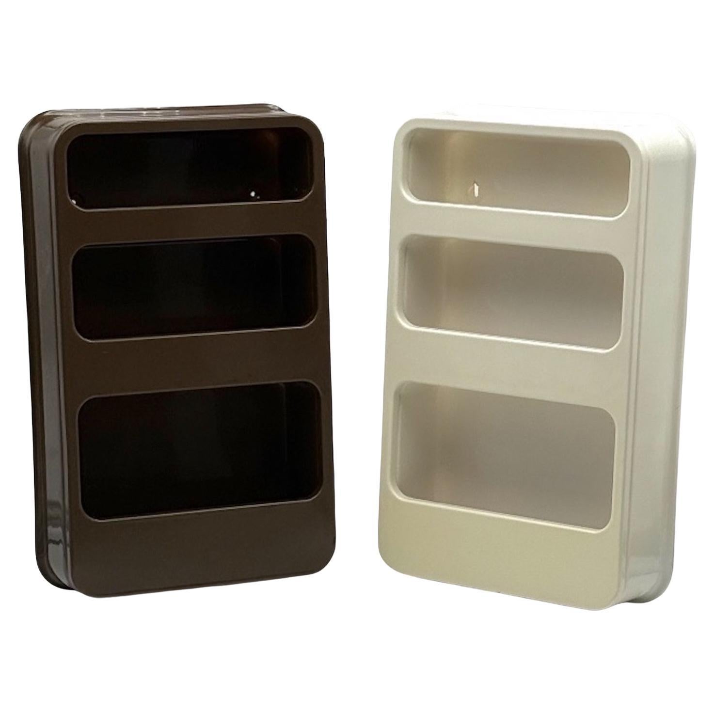 70s Wall Shelves PLASTRA by Prisunic, Space Age French Design Icons, Set of 2