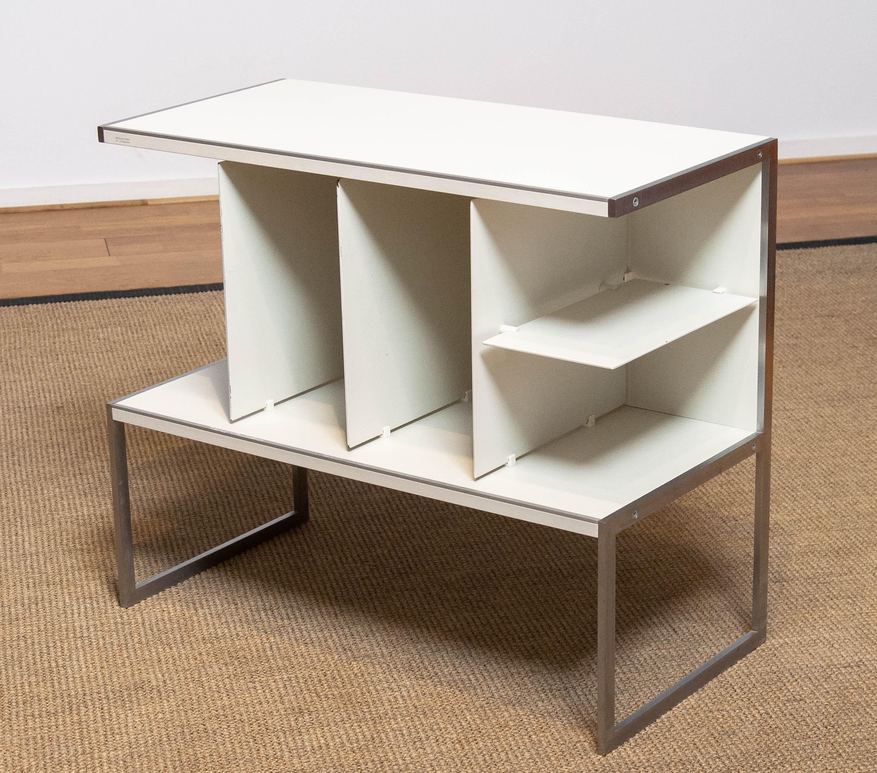 Modern 70s White and Stainless Steel System Cabinet by Jacob Jensen for Bang & Olufsen  For Sale