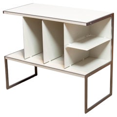 Vintage 70s White and Stainless Steel System Cabinet by Jacob Jensen for Bang & Olufsen