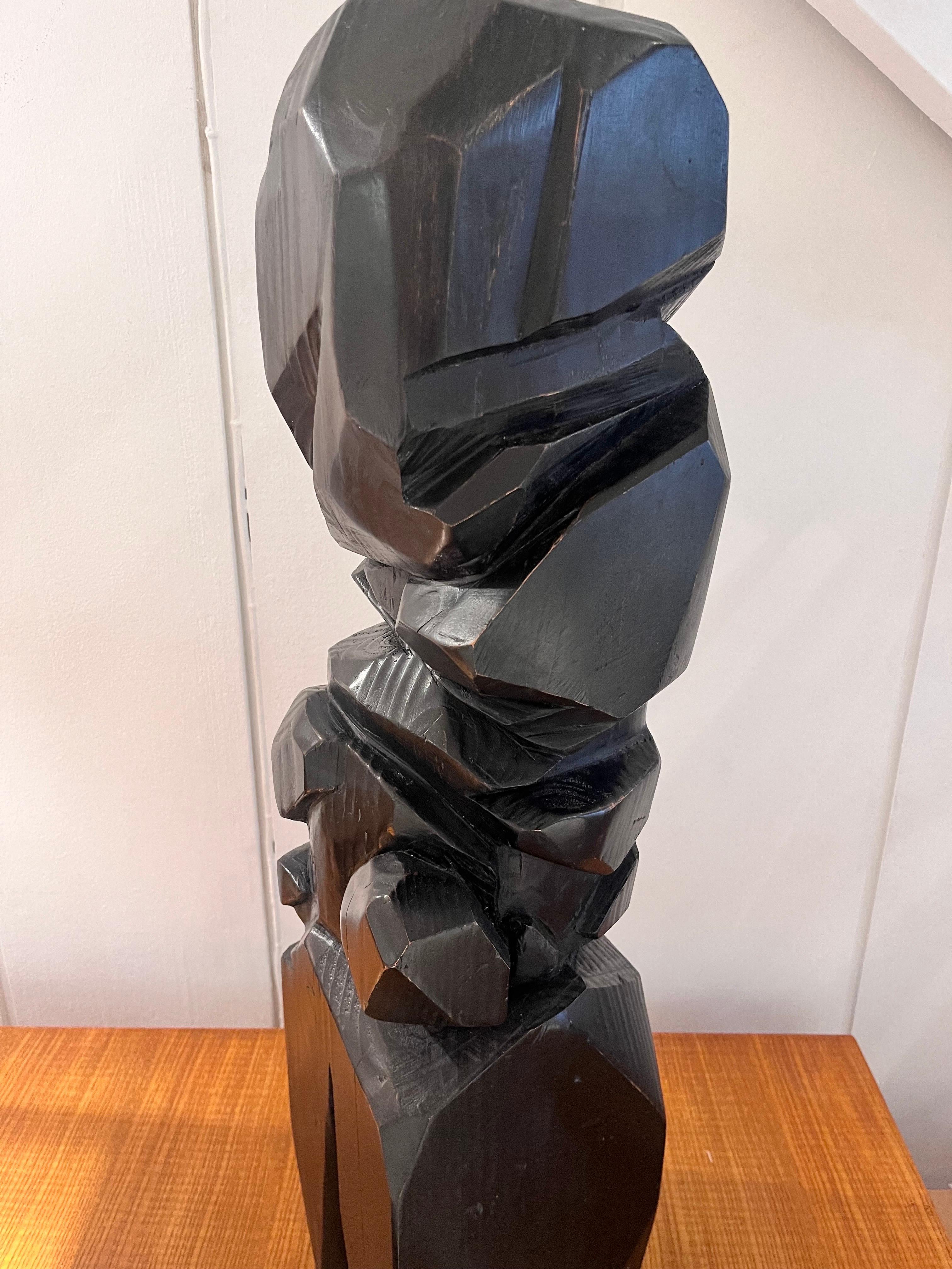 70s wood sculpture In Good Condition For Sale In Saint-Ouen, FR