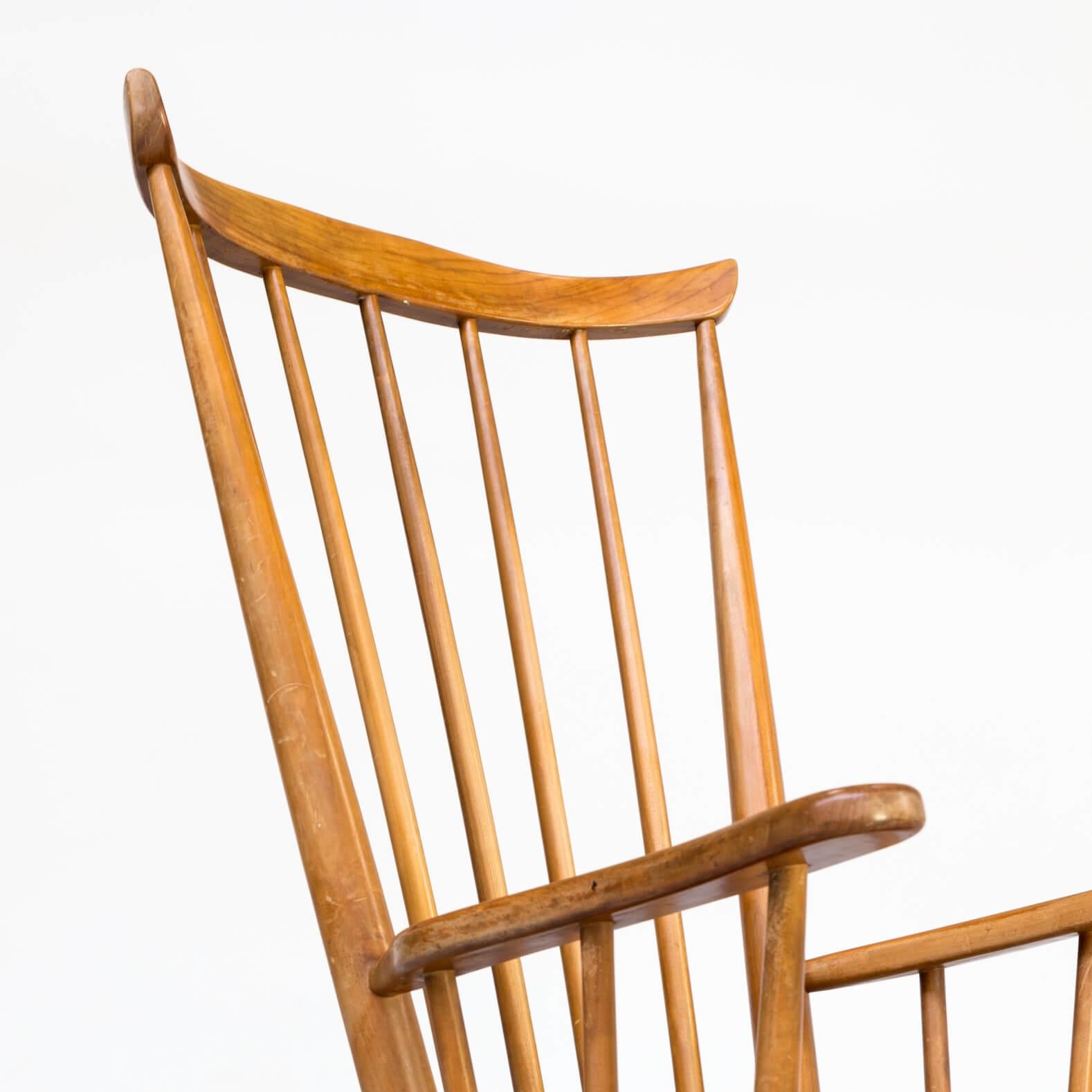 20th Century 1970s Wooden Rocking Chair X Frame For Sale