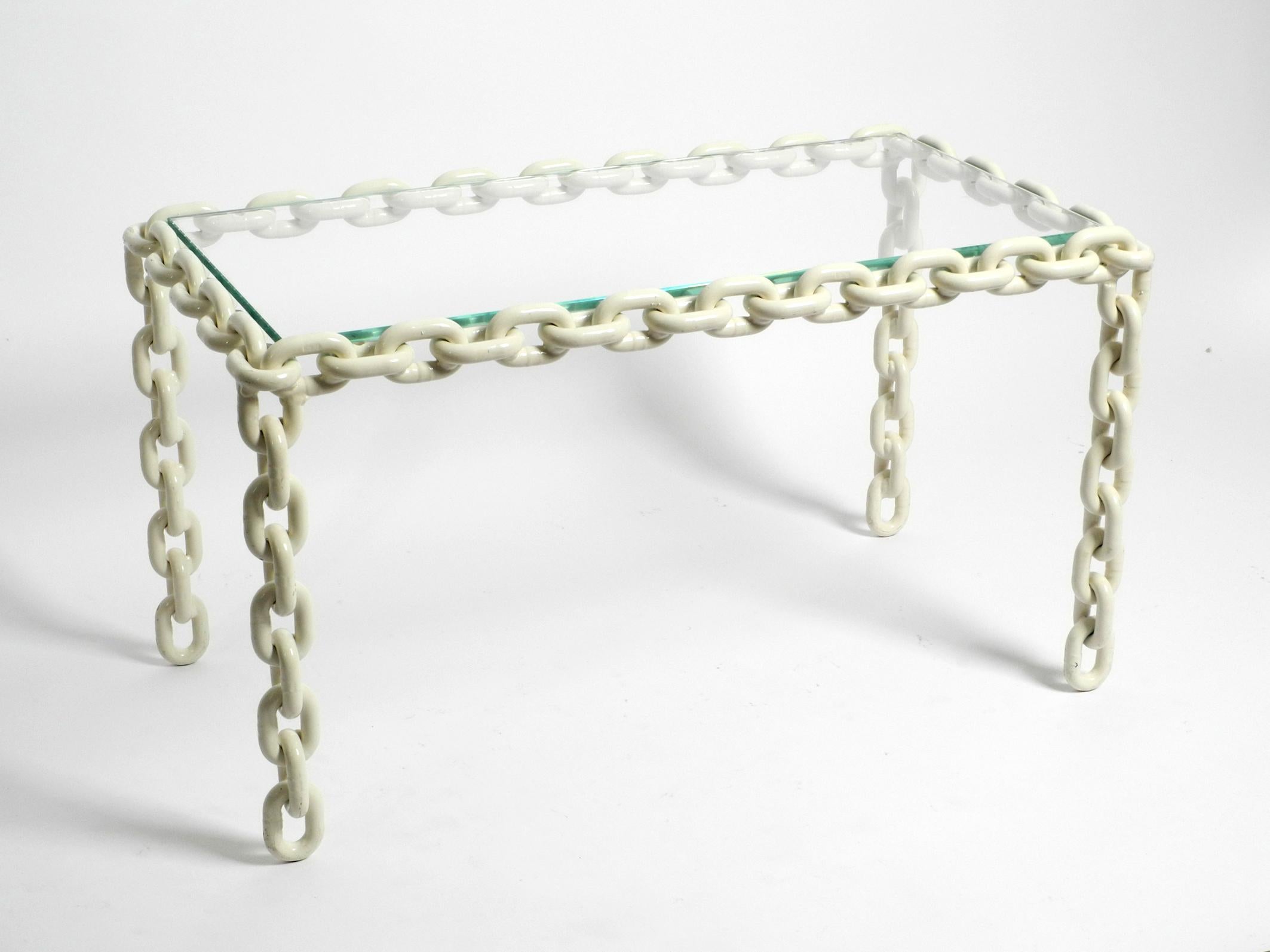 70s XL Couch Table Made from a Heavy Maritime Ship Chain with a Thick Glass Top For Sale 13