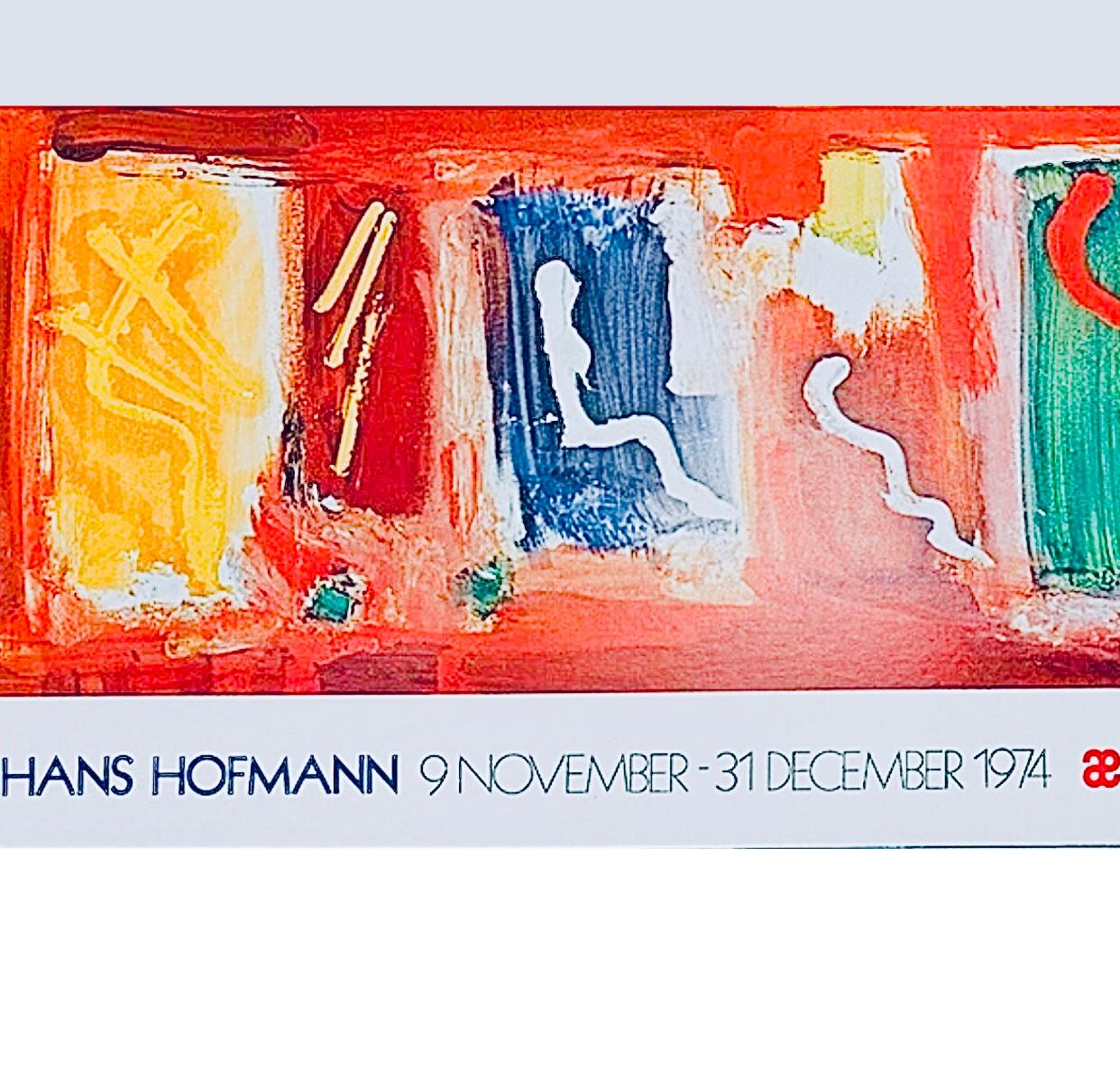 Sehr selten, sensationell, überdimensional und lebendig.  

Diese Original Hans Hofmann-Ausstellung von 1974  Das lithografierte Poster wurde für seine Retrospektive in der weltbekannten Andre Emmerich Gallery in New York City geschaffen. 

Die