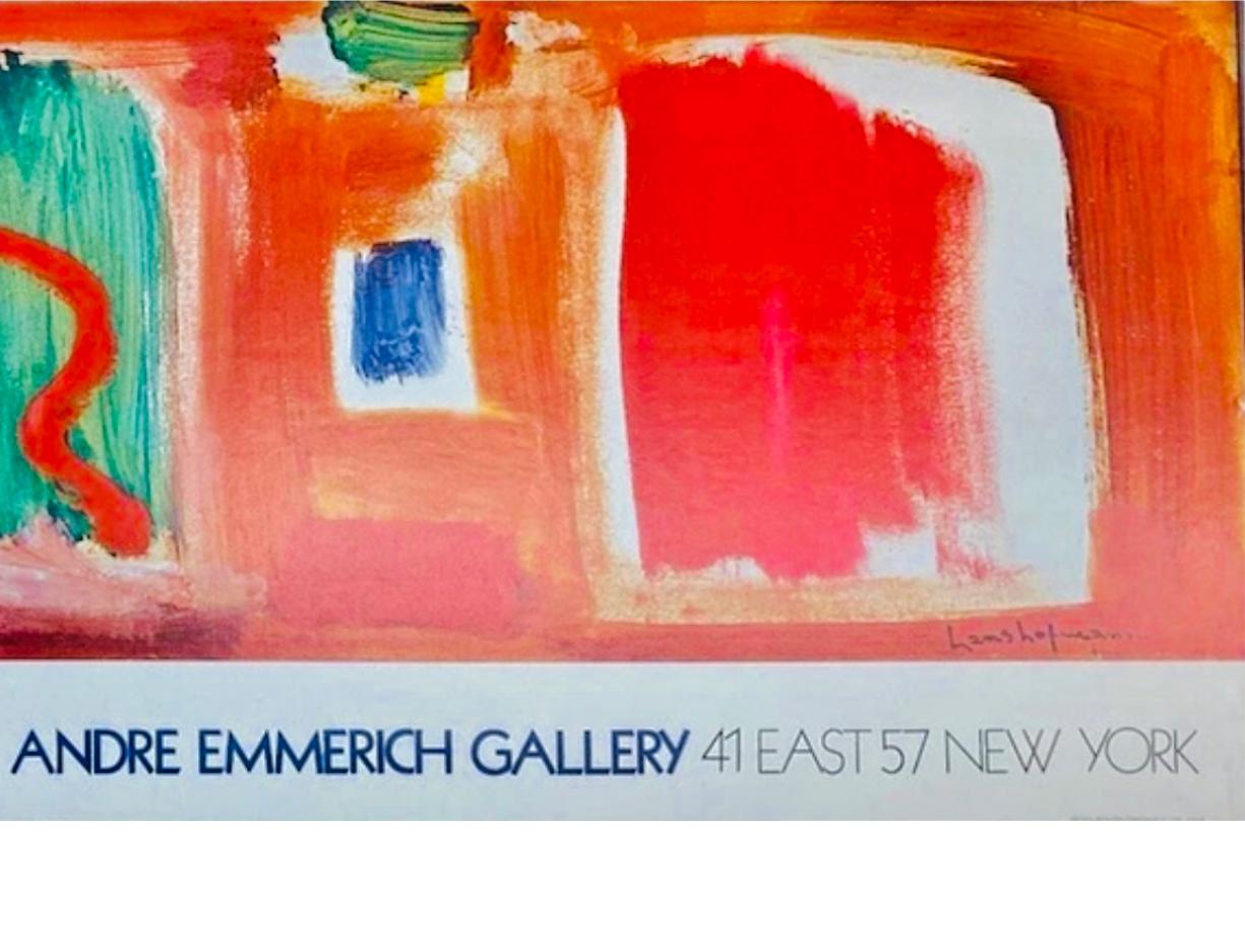 70er Jahre XL Original Hans Hofmann Ausstellungslithographie Poster Emmerich Gallery NYC (Moderne der Mitte des Jahrhunderts) im Angebot
