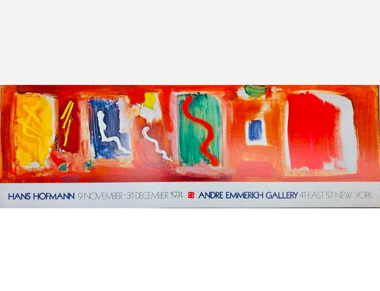 70er Jahre XL Original Hans Hofmann Ausstellungslithographie Poster Emmerich Gallery NYC im Zustand „Gut“ im Angebot in St.Petersburg, FL